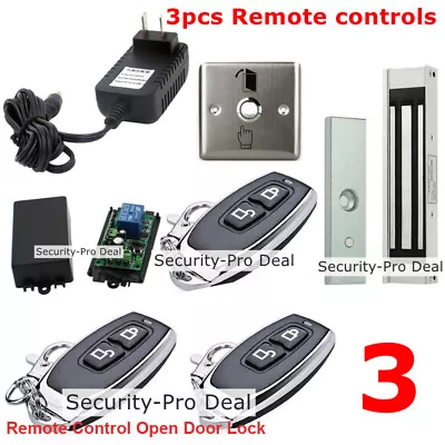 Door Access Control System+280KG Magnetic Lock+ 3PCS Remote Controls Unlock Lock • £94.46