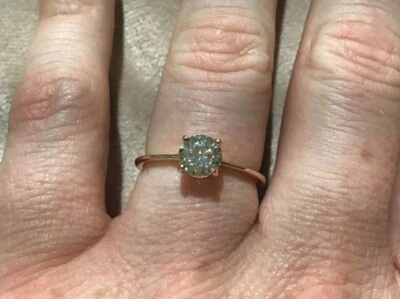 $111.71 • Buy 1.0 Carat Lab Created Diamond Solitaire Ring In Rose Gold Plated 925 M & Half
