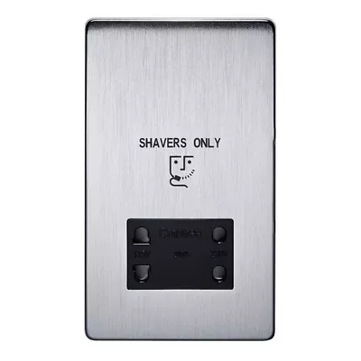 Crabtree 7411/SC Platinum Shaver Unit Satin Chrome / Black • £51.80