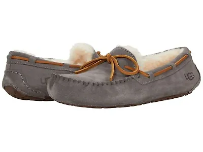 Women's Shoes UGG DAKOTA Suede Indoor/Outdoor Moccasin Slippers 1107949 PEWTER • $75