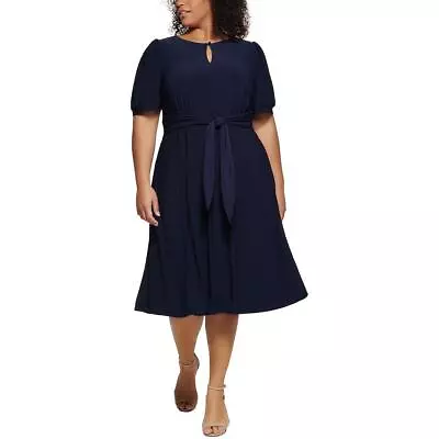 $32.49 • Buy Jessica Howard Womens Knit Puff Sleeves Midi Fit & Flare Dress Plus BHFO 9715