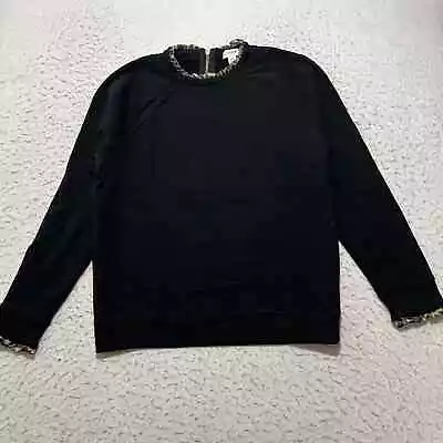 J. Crew Women's XS Pullover Sweater Leopard Print Ruffleneck + Cuffs Sweatshirt • $16.99