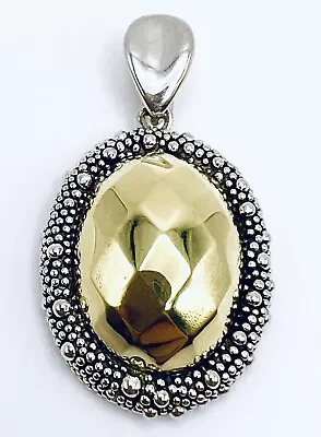 Michael Dawkins Sterling Silver Gold Plated Hammered Oval Starry Night Pendant • $79.99