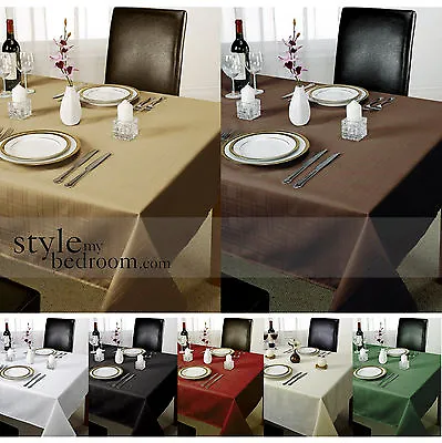 Chequers Check Jacquard Tablecloth In Various Colours Shapes & Sizes • £13.75