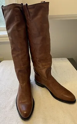 Frye Dorado Leather Tall Riding Style Boots Womens Size 10 Brown Excellent Cond • $44