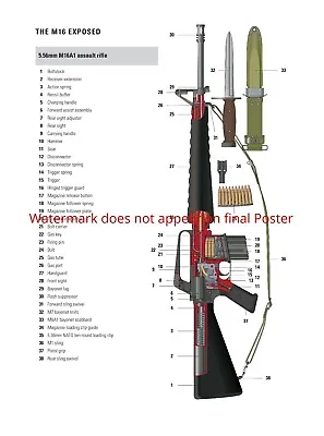 M16 Rifle Poster Patent Print Art Gift Soldier US Army Military ArmaLite AR-15 • $10