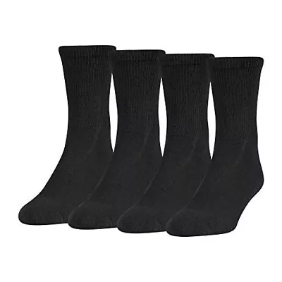 MediPeds Diabetic Black Crew Socks Coolmax And Non-Binding Top Large 4 Pair • $11.71