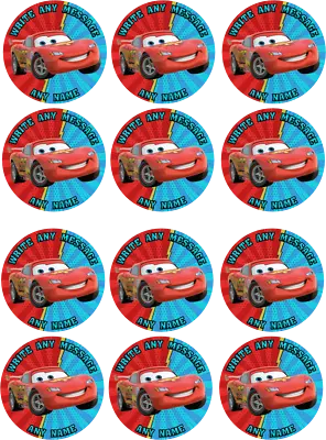 £2.49 • Buy 12 X Personalised Lightning Mcqueen Cars Cupcake Fairy Cake Topper Edible Party 