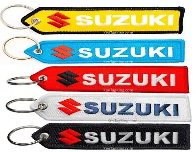 Suzuki Motorcycle Off Road Street Jetski Double Sided Embroidered Keychain Tag  • $10.95