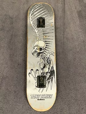 Vintage Tony Hawk Birdhouse Full Size Skateboard Bird Skull Black Silver • $99.99