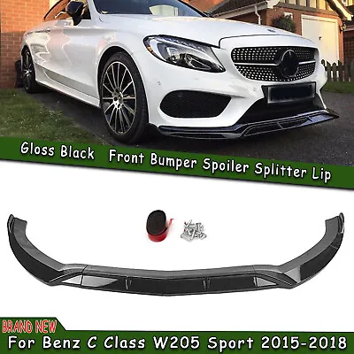 Front Bumper Spoiler Splitter Lip For 2015-2018 Benz C Class W205 Sport DP Style • $68.72