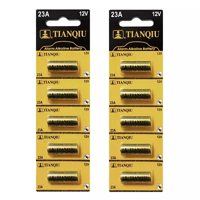 Tianqiu A23 Battery 23A 23AE 12V Alkaline Tearstrip (10 Batteries) EXP 5/23 • $6.64