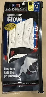 U.S. Kids Golf Good-Grip Glove Youth Med Genuine Leather Palm Pad Left Handed • $5