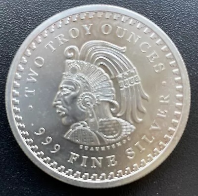 2 OZ 999 Fine Silver Aztec Calendar Uncirculated Nice Collectible In Capsule • £53