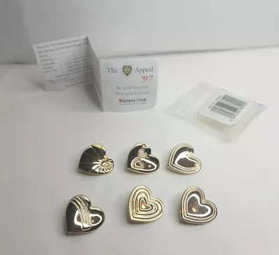 Vintage The Variety Club Gold Heart Pin Badges  1990s Charity  Fashon Pin   • £6