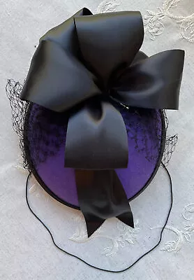 $24.99 • Buy Vintage Betmar Women's Purple Wool Hat Black Tulle Veil Ribbon & Hat Pin - Union