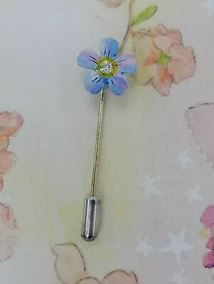 Small Pretty FORGET-ME-NOT PIN Friendship Brooch Masonic Lapel Pin HAND PAINTED • $6.84