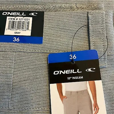 O'Neill Men's Gray 2 Way Stretch Shorts Inseam 10  Size 36 NWT • $19.45