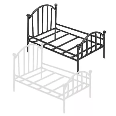 Doll House Miniature Bed Vintage Metal Single Bed Frame For Doll House Decor • $23.87