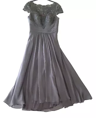 JJ's House A-line Floor-Length Chiffon Lace Wedding /Formal Dress Size 6 NWT • £47.29