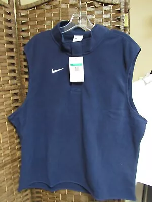 Men's XL Nike 1/4 Zip Pull-Over Fleece Vest Navy Blue NWT • $19.99