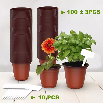 Max 500 PCS Plastic Plant Flower Pot Nursery Seedlings Pot Container 9x11 CM • $56.95