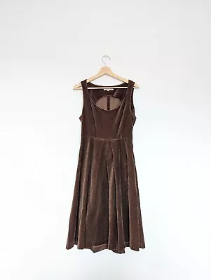 Cabbages And Roses Velvet Dress Velour Dress Brown SIZE UK 10  • $124.32