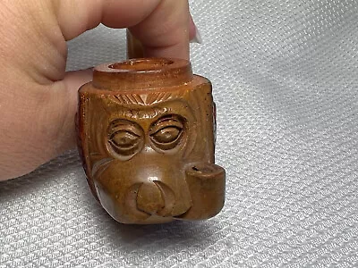 Monkey Head Pipe Hand Carved Two Tone Wood Loose Tobacco Smoking Accessory • $49.95