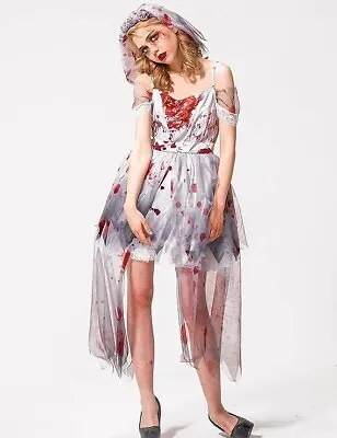 £11.99 • Buy Zombie Ghost Bride Walking Dead Costume Halloween Women's - SIZE Large