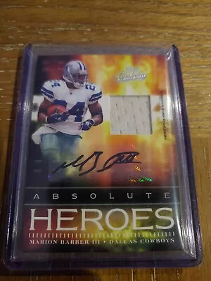 Marion Barber 2007 ABSOLUTE HEROES Dallas Cowboys PATCH AUTO #D 07/50 • $40.50