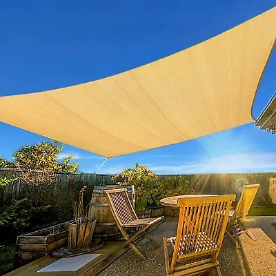 Sun Shade Sail Canopy Rectangle Sand Uv Block Sunshade For Backyard Deck Outdoor • $46.43