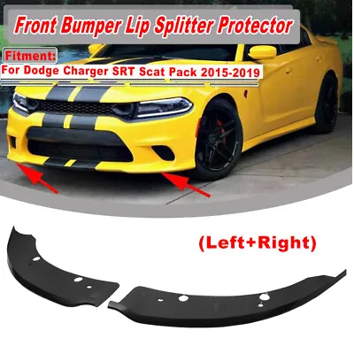 $29.99 • Buy Front Bumper Lip Splitter Spoiler Protector Black For Dodge Charger SRT Scat