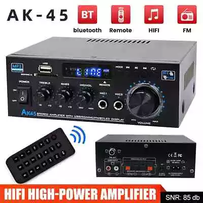 600W Digital Power Amplifier Bluetooth Stereo HiFi Audio 2CH USB SD FM Car Home • £24.99