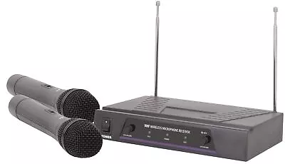 QTX Dual Handheld Wireless Microphone System VHF 174.1Mhz + 175.0MHz • £52.92