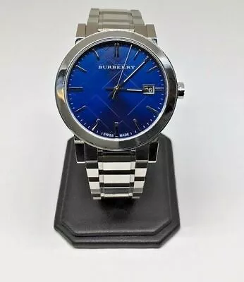 $225 • Buy Burberry London Mens Bright Blue Angular Shapes Dial 38mm Stainless Watch BU9031