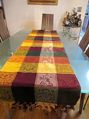 Mexican Maya Aztec Fringed Tasselled Table Runner 64  X 17  - Made In Mexico • $24.99