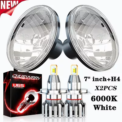 For Ford Deluxe 1939-1951 White 7  Inch Round LED Headlight Hi/Lo Sealed Beam • $139.99