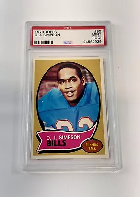 1970 Topps Football #90 O.J. Simpson Rookie PSA 9 Mint (OC) • $340