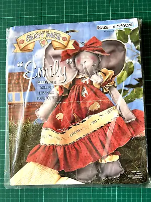 Vintage EMILY The ELEPHANT Cut & Sew Soft Toy Doll Kit- Daisy Kingdom 21  Tall • £22.50