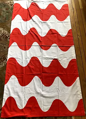 Vintage Marimekko Maija Isola LOKKI OY 1961 Red / White Fabric • $82