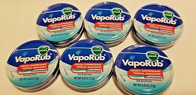 6 PACK- Vicks VAPORUB OINTMENT Topical Analgesic 0.45 Oz • $24.99