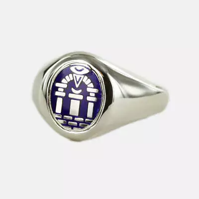 Solid Silver Royal Arch Masonic Ring (Blue) - Fixed Head • £187.20