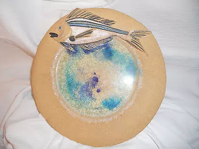 Hand Crafted Fish Plate SIGNED POTTERY Sculpture FISH  PLATE  FOLK ART  • $39