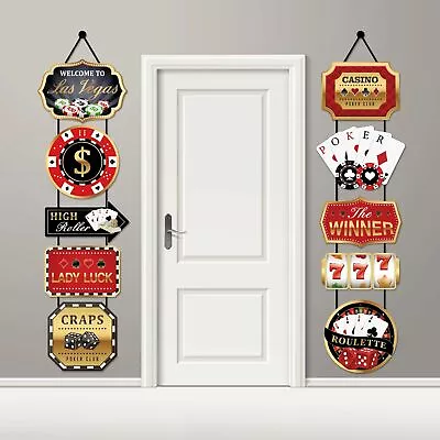 Las Vegas Casino Craps Poker Party Hanging Banner Door Couplet Birthday Decors • $20.99