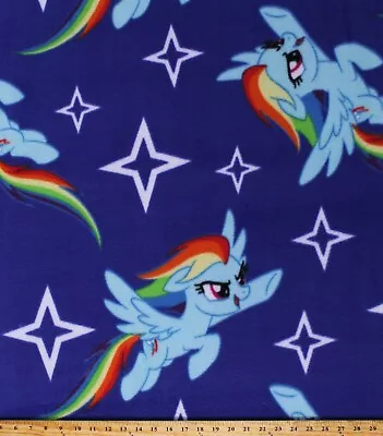 Fleece My Little Pony Rainbow Girls Kids Blue Fleece Fabric Print BTY A342.19 • $9.97