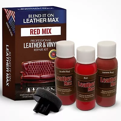 Leather Max Red Mix Vinyl And Leather Repair Kit - For Your Furniture Ect • $15.95