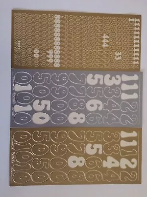 10 X Peel Off Stickers Gold Silver Numbers Letters & Relations Mum Dad Auntie • £5