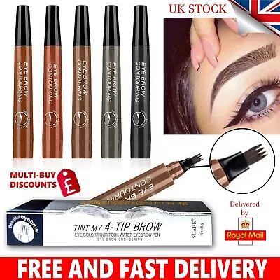 Microblading Tattoo Eyebrow Pen Liquid Ink Long Lasting Tint Brow Eye Make Up • £2.79