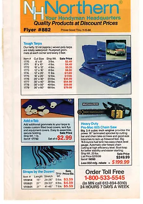 Northern NH Tools McCULLOCH Chain Saw 1988 Tools Vintage Print Ad Original • $7.49