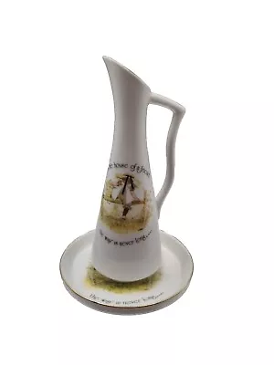 Vintage Holly Hobbie Porcelain Pitcher Bud Vase  To The House Of A Friend ' And • £12